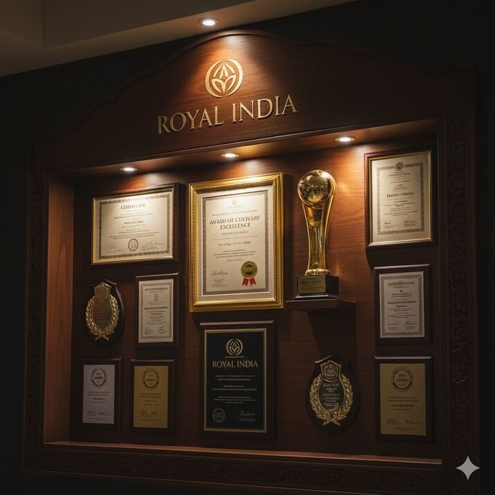 Award of Culinary Excellence celebrating Royal Indian cuisine and authentic Indian food crafted by expert chefs