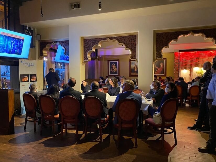 Private event hosted at an Indian palace style Indian cuisine restaurant, ideal for corporate dinners, Indian food delivery, and Indian takeaway delivery.